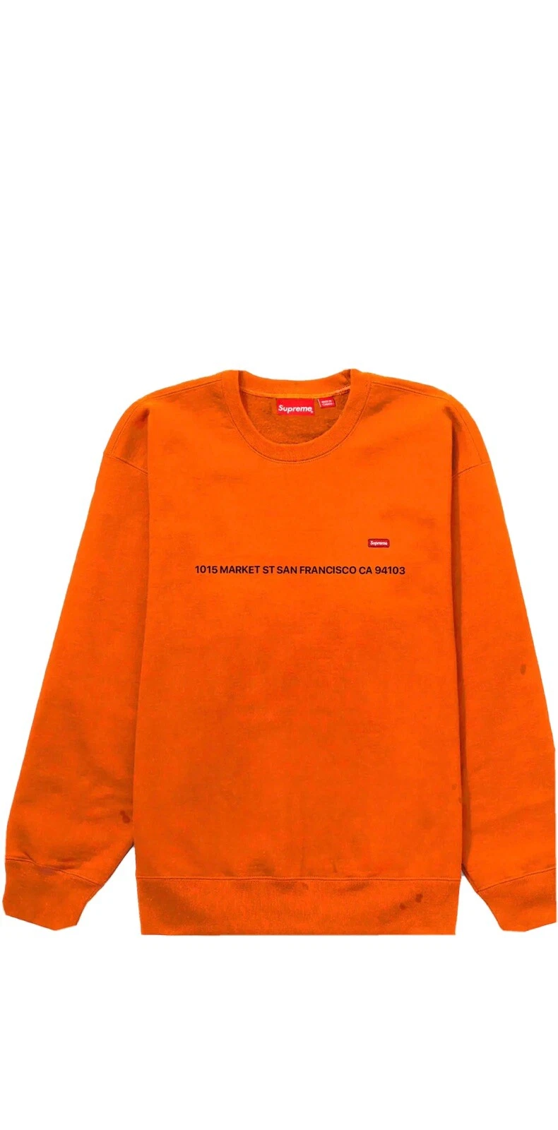 SUPREME / BOUTIQUE EN MAGASIN PETITE BOÎTE COL ROND orange San Francisco FW22 SEMAINE 11 TAILLE XL