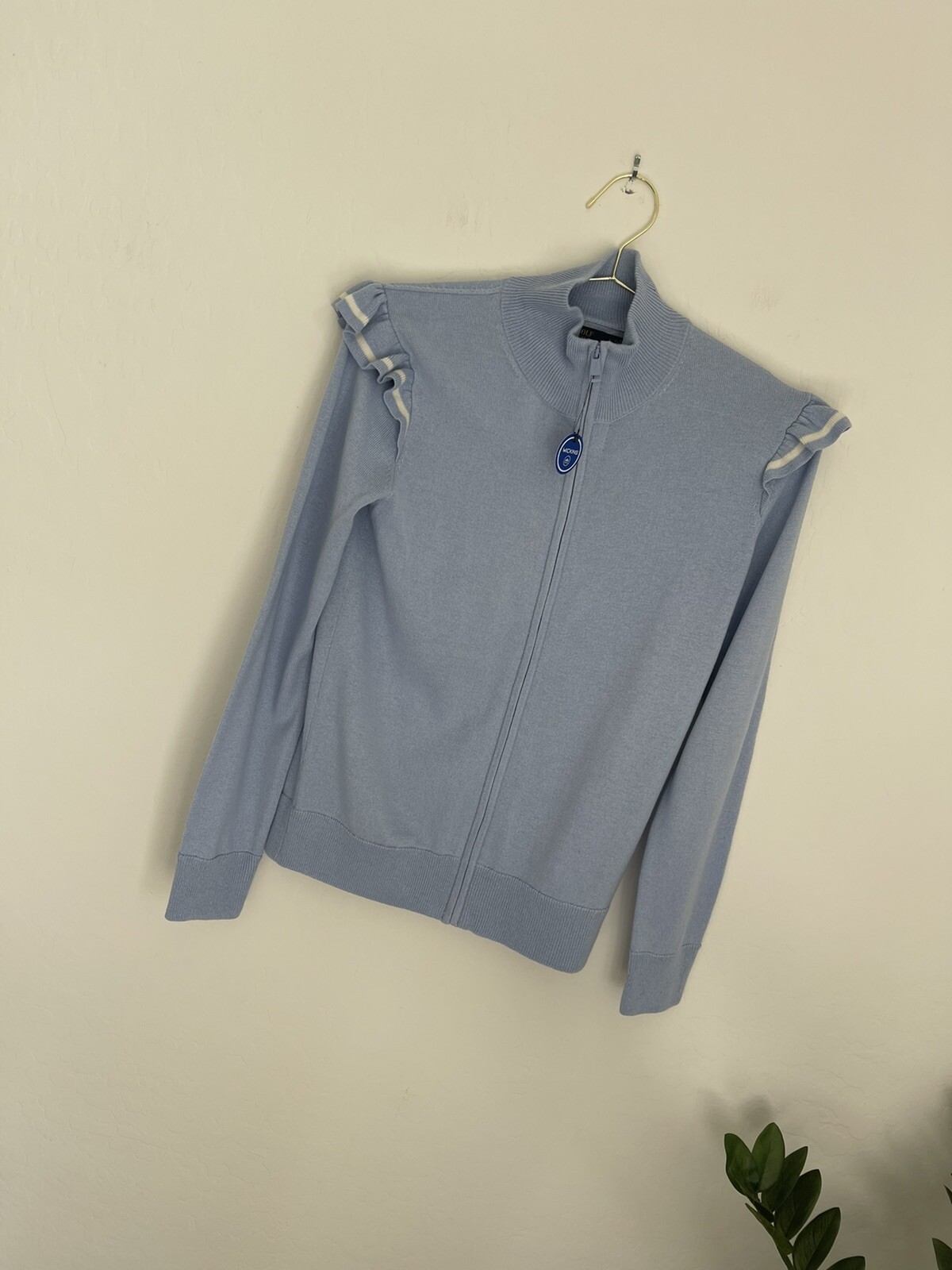 Polo Golf Ralph Lauren Womens Technical Cashmere Ruffle Sleeve Sweater Sz S NWT image 2