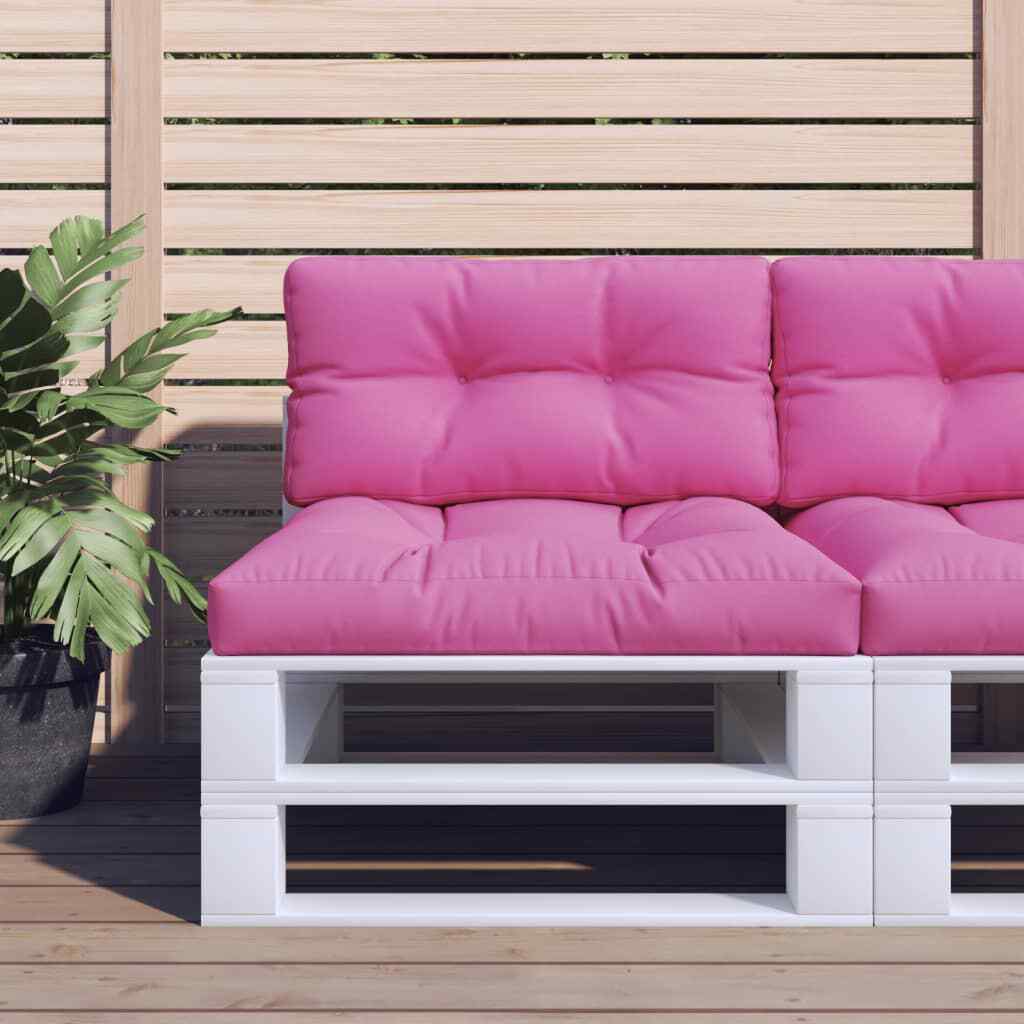 vidaXL Set 2 Cuscini Pallet Rosa - Tessuto Impermeabile da Esterno