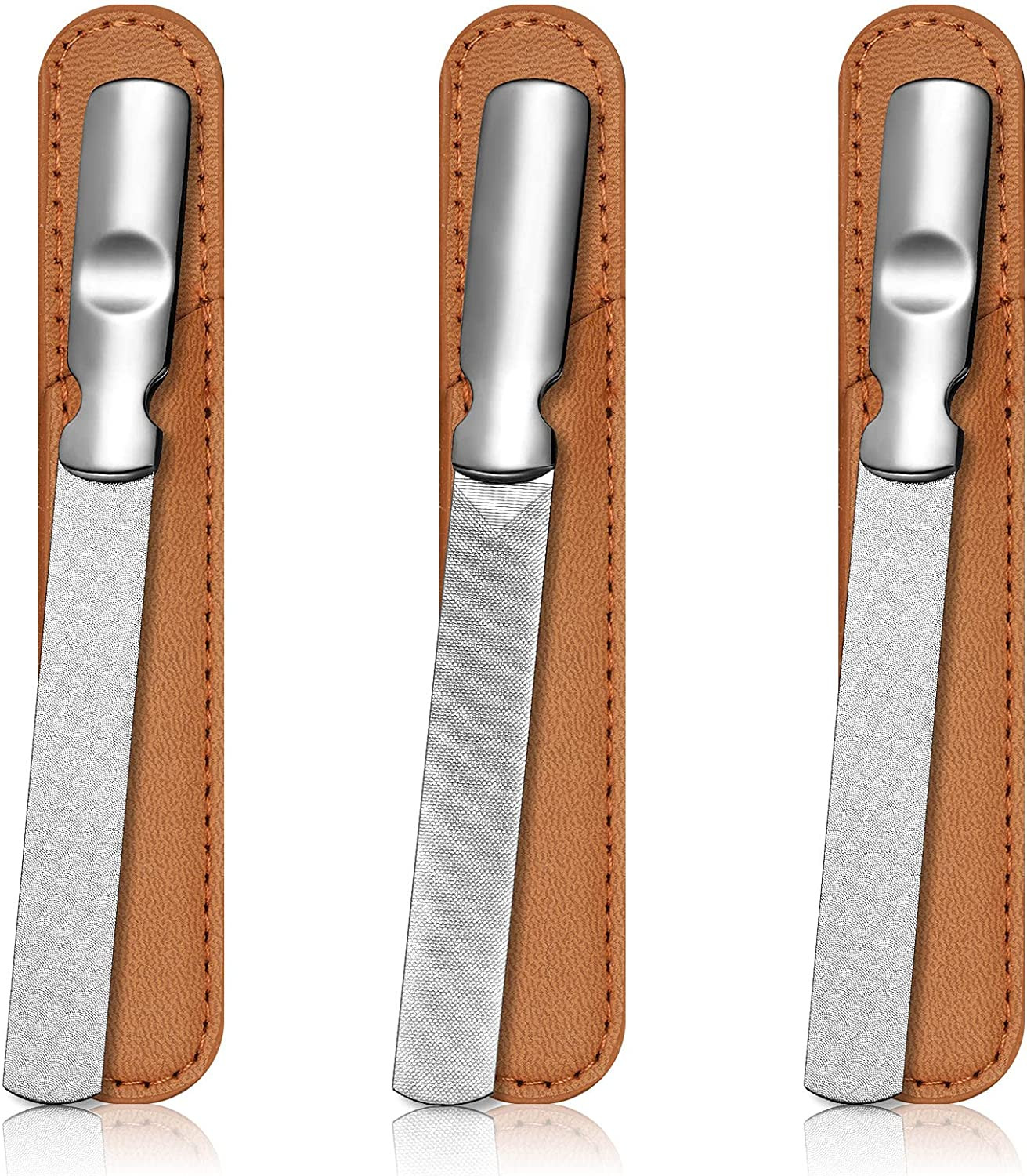 S Metal Nail File With Leather Case Heavy Duty