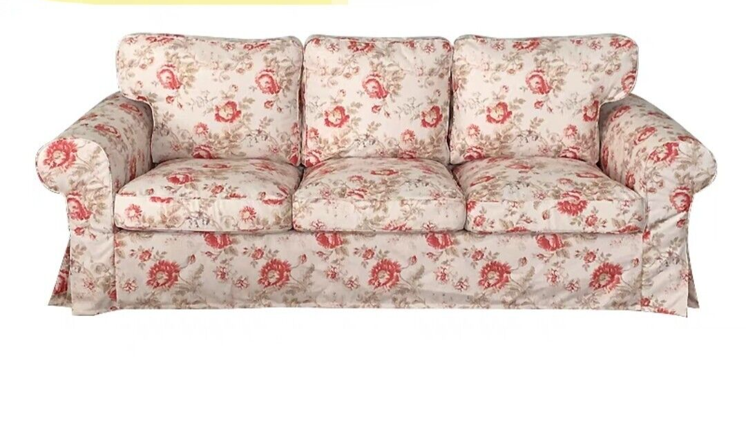 IKEA Ektorp 3-Seater Sofa Cover set cream Byvik floral Custom Made