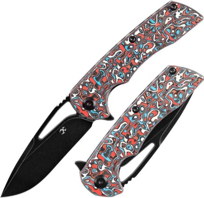 Kansept Knives Kryo Folding Knife 3.5'' 12C28N Steel Blade Nebula Carbon Fiber