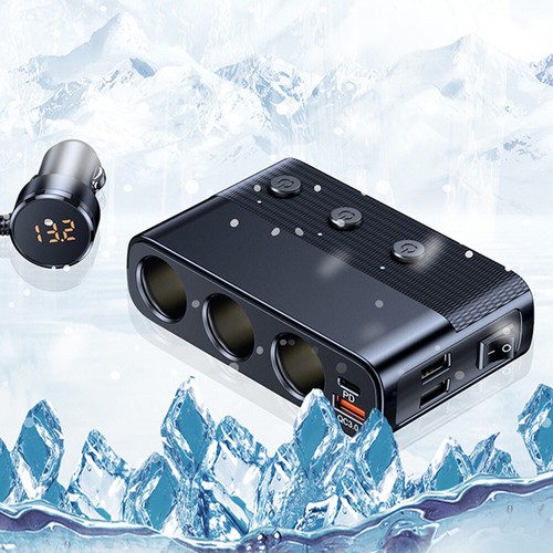 3-Way Car Cigarette Lighter Socket Splitter, 7 in 1 Power Adapter, Quick Charge) - Photo 10 sur 18