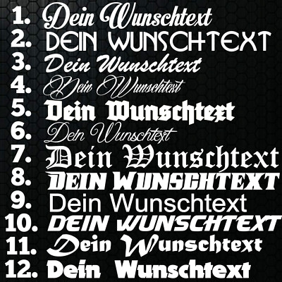1x WUNSCHTEXT 10cm Breit Aufkleber Auto Domain Cartattoa Beschriftung Schriftzug