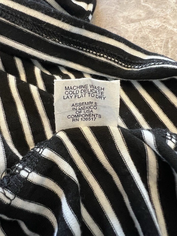 Loveappella Women Black And White Stripped Casual Dress Size M eBay