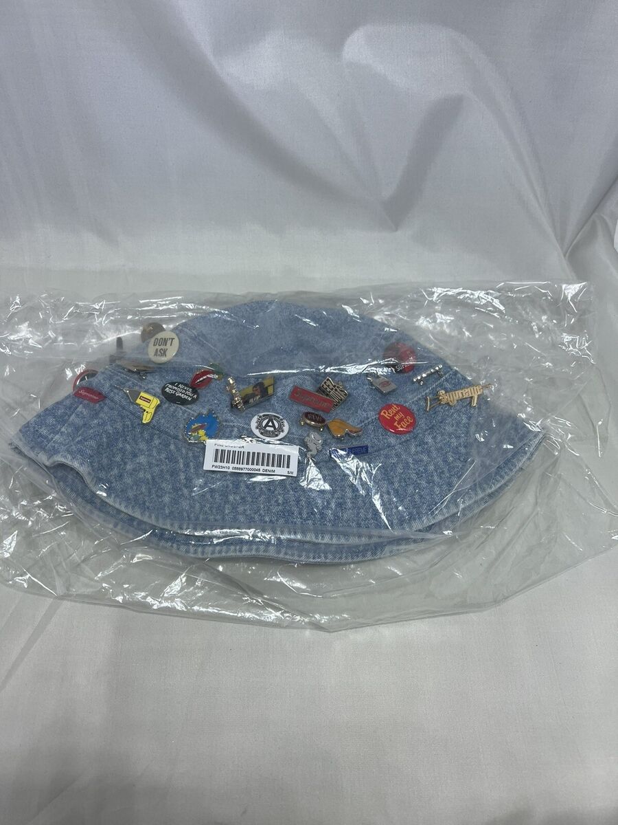 SUPREME PINS DENIM CRUSHER HAT Small / Medium FW 2023 NEW SUPREME PINS DENIM CRUSHER HAT Small / Medium FW 2023 NEW
