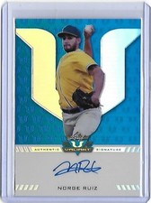 2017 Leaf Valiant Draft Norge Ruiz Blue Prismatic RC Auto 19/35 Athletics