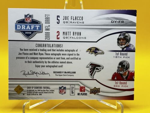 2009 Upper Deck SP Signature Edition Draft Years #/50 JOE FLACCO MATT RYAN Auto - Picture 2 of 2