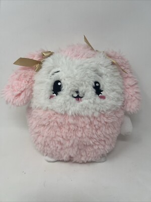Pikmi Pops Truffle Pink White Poodle Pup Dog 8 Inches Gold Bows Embroidered Face
