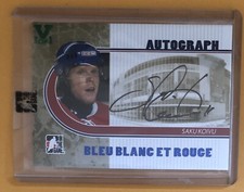 2008-09 ITG Bleu Blanc Et Rouge Autograph Saku Koivu Vault Bleu Version
