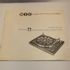 Bic Turntable Owner's Manual
