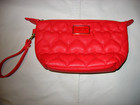 Womens NWOT Red BETSEY JOHNSON Quilted Red Hearts Handbag Purse
