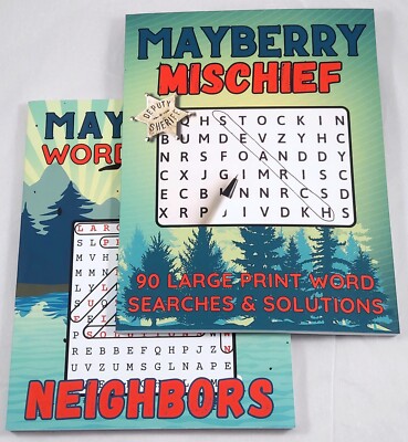 Mayberry Word Search Neighbors & Mayberry Mischief - The Andy Griffith Show -NEW