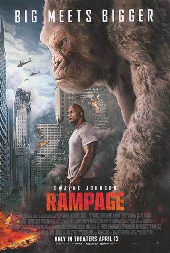 Rampage - original DS movie poster 27x40 D/S FINAL Kong - Rock Dwayne Johnson - Picture 1 of 1