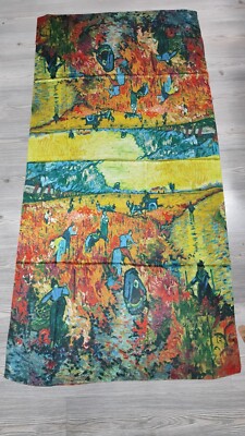 Stola Der rote Weinberg von Vincent Van Gogh neu mit Seidenschild