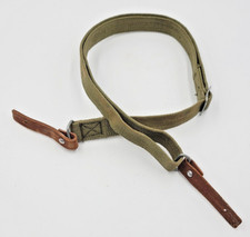 Original Chinese SKS Rifle Sling - Green Canvas, Metal Hardware, Leather Loops