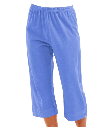 FRESH PRODUCE 1X Plus PERI Blue Jersey Cotton $56.00 Stretch Capris NWT New