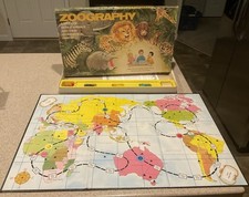 Vintage 1972 Amway Zoography Board Game Contents Clean & Complete
