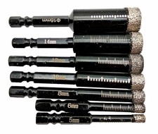 7tlg Diamant Trockenbohrer Set 5&ndash;16mm Sechskant Fliesenbohrer Feinsteinzeug Glas