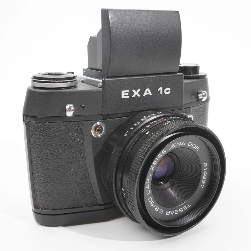 Exa 1c schwarz Carl Zeiss Jena DDR Tessar 2,8/50 Spiegelreflexkamera  #3129 R46 - Bild 3 von 4