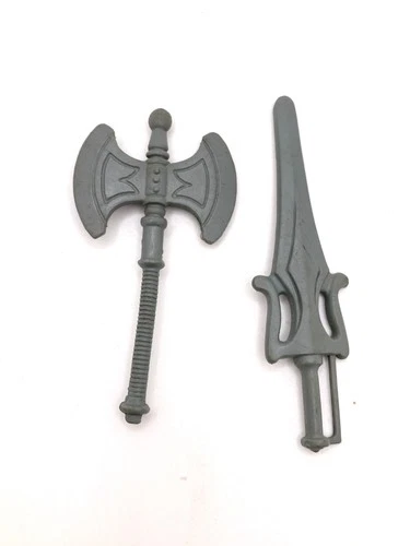 He-Man Lot Sword Axe Masters of the Universe MOTU 1982 Mattel Vintage Figure