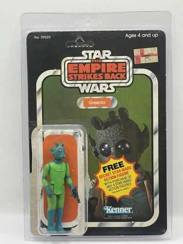 Greedo Vintage Kenner Star Wars COMPLETE + 021 ESB Cardback+ Display Case