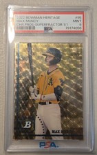 Marketplace image: 2022 BOWMAN HERITAGE CHROME PROSPECTS SUPERFRACTOR 1/1 #95 MAX MUNCY 1/1 PSA 9