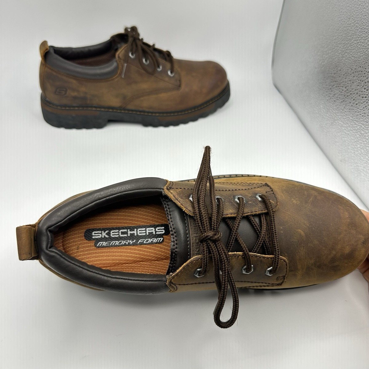 SKECHERS TOM CATS ALEXANDER 64335 MEMORY FOAM UTILITY FOOTWEAR W/O BOX BROWN 13 Tom Cats Brown Casual Shoes for Men for sale | eBay main image 3