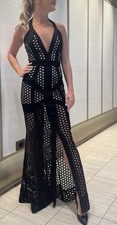 House of CB Black and Beige Long Evening Dress size S
