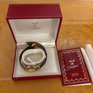Authentic Cartier Must de Colisée Vermeil Quartz Watch 925 Gold Plated Box