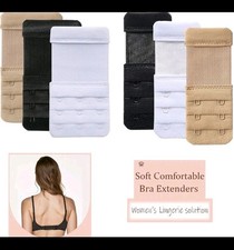 Women's Bra Extender 3 Hook Extension Strap Soft Comfortable 3pcs