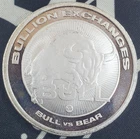 Bullion Exchanges "Bull vs Bear" - 1 oz .9999 Fine Silver Round #2