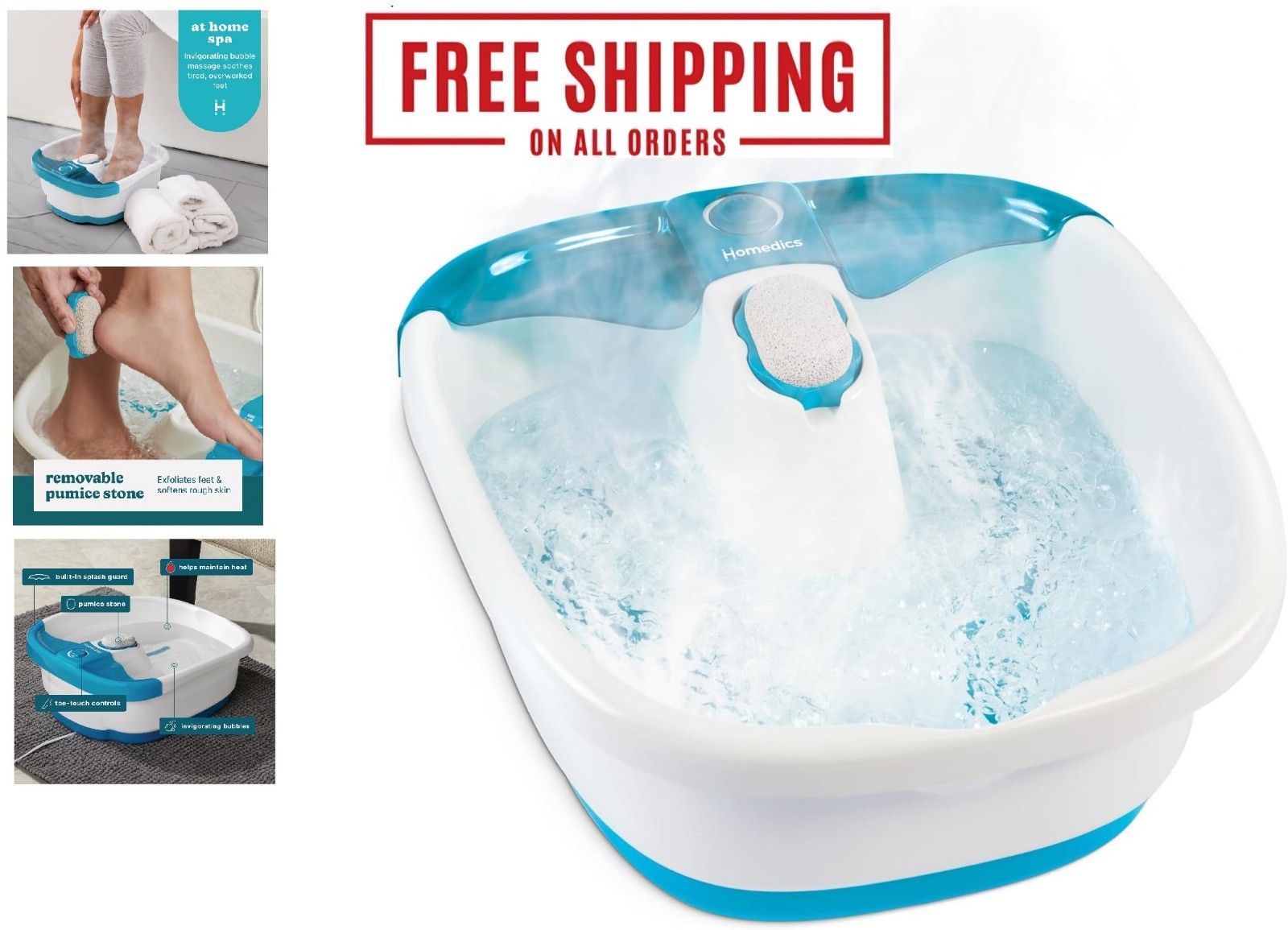 X Large Feet, Foot Spa Bath Massager Heat Soaker Massage Bub