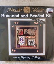 Mill Hill Autumn Buttoned  Beaded Spooky Collage Kit MHCB235 Halloween Ghost Ca