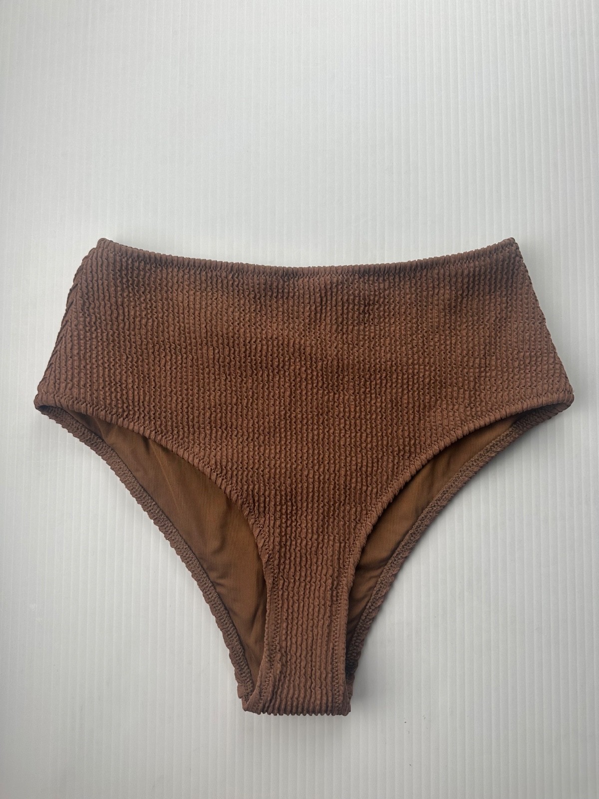 Aerie Sz Small Brown High Waisted Cheeky Crinkle Bikini Bottom