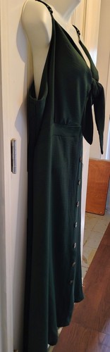Boho Casual Maxi Emerald Green Dress Smocked Back Empire Waist Plus Sz 4X - Picture 8 of 8