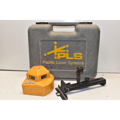 Pacific Laser Systems PLS 360 Rotary Laser Level Yellow Wall Bracket Mount Case