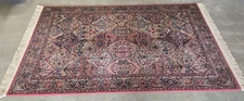 Karastan Rug 5.9 x 9, Multicolor Panel Kirman #717, Wool, Vintage