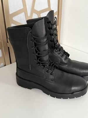 Leather Military Combat Style Steel Toe Black Boots VIBRAM SOLE Mens Size 10 W