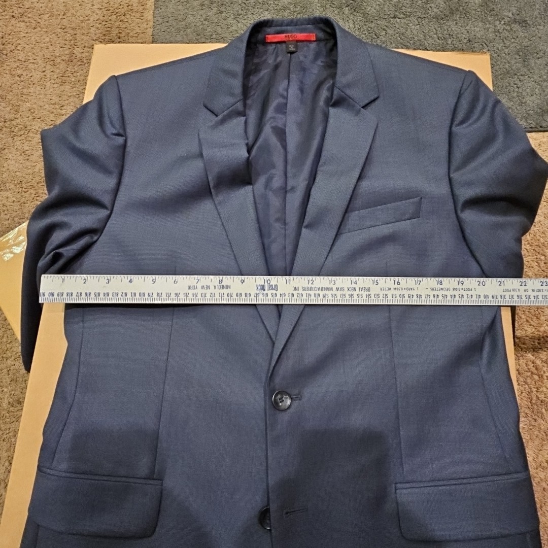 HUGO BOSS Mens Navy Blue Slim Fit Blazer Jacket Size Large (Small Fitting) NEW thumbnail 14