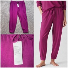 Eileen Fisher Cozy Brushed Terry Hug Ankle Track Pant Berry Magenta Sz XS NEW
