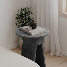 Chen Side Table – Round Top, 2-Leg Design, Compact Coffee or End Table, 4 Colour