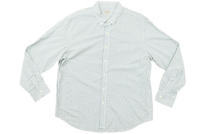 J.Crew Men's XL Long Sleeve Button Down Shirt Blue Green Tattersall Check 100% C