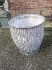 Genuine 1930s Galvanised Dolly Tub Chevron Design