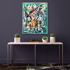 ORIGINAL ABSTRACT IMPRESSIONIST FINE ART 16x20 READY TO HANG SIGNED PAINTING