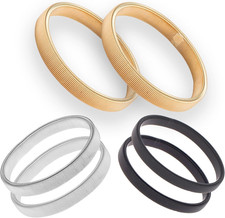 6-Pack Sleeve Holders, Stretchy Metal Garters, Elastic Arm Straps, Silver Gold B