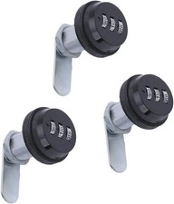 WJSKDQ 3 Pack Combination Cam Lock RV Password Coded for 30 mm, Black