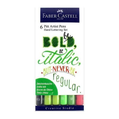 Faber-Castell PITT artist pen Handlettering Set 6 St./Pack. Grüntöne (267117)