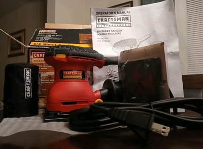 Craftsman Professional Finishing Sander 1/4 Sheet 2.4A 315.279840 Box & Bag
