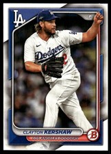 Clayton Kershaw 2024 Bowman #56 Los Angeles Dodgers FREE SHIPPING AutographDen